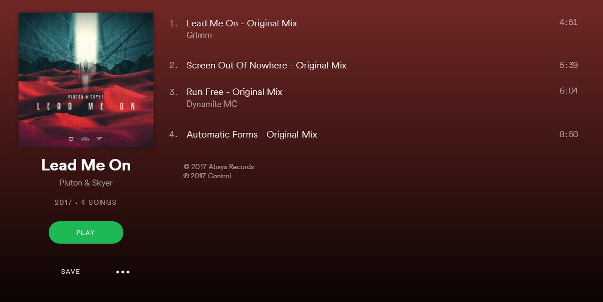 absysrec's tweet photo. "Lead Me On" #EP (@absysrec) by Pluton & @skyermusic featuring @GRiMMFUL & @DynamiteMC available at most popular streaming platform #Spotify #drumandbass #dnbstream https://t.co/YRDwVDxeI1 https://t.co/7iDMir63js