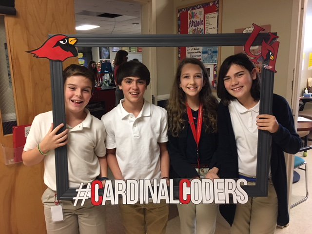ITFSammons's tweet image. So excited about our guest speaker tomorrow, and to see HS Sts complete the #hourofcode2017
Be on the lookout HS Sts for our #cardinalcoders sign tomorrow!