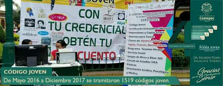 CPJCoatepec's tweet photo. El Código Joven impulsa el desarrollo de nuevas tecnologías para beneficiar a jóvenes en programas y convocatorias; en alianza con el sector empresarial de Coatepec, se firmaron convenio con 30 comercios, otorgando 1519 trámites de Código a igual número jóvenes
#4InformeCoatepec https://t.co/LyCn2XJQsO