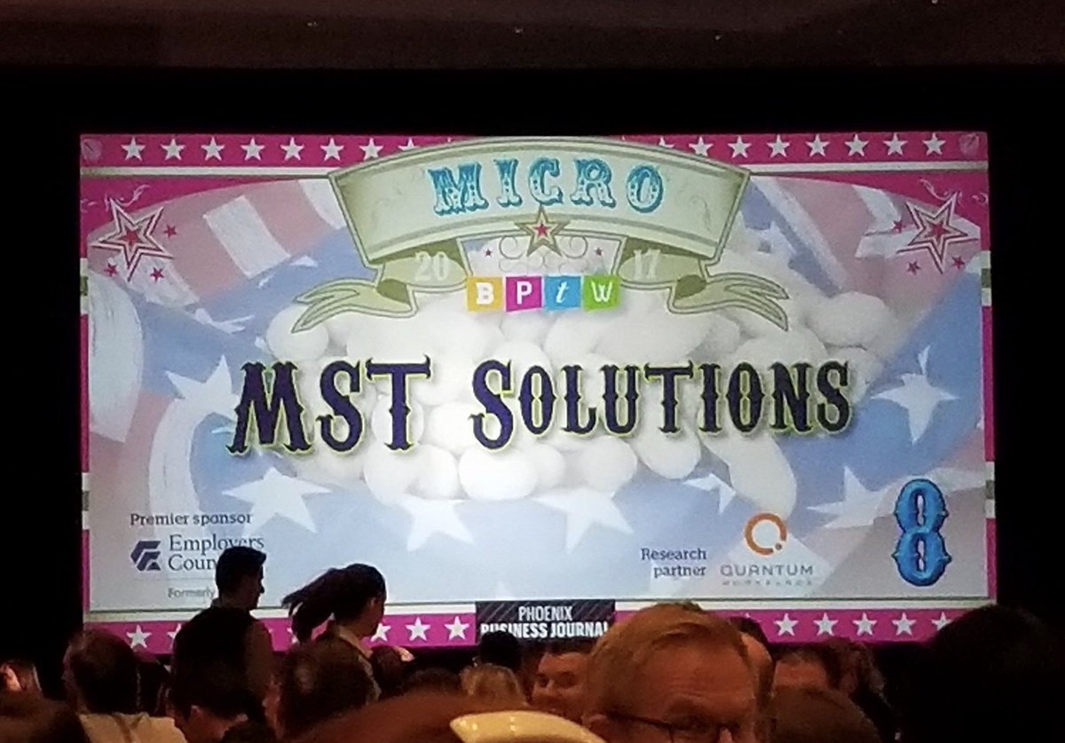 Very pleased to share that <a href="/MST_Solutions/">MST Solutions A Mastek Compay</a> selected as the #8 Best Place to Work of all companies with up to 50 employees by the Phoenix Business Journal!
