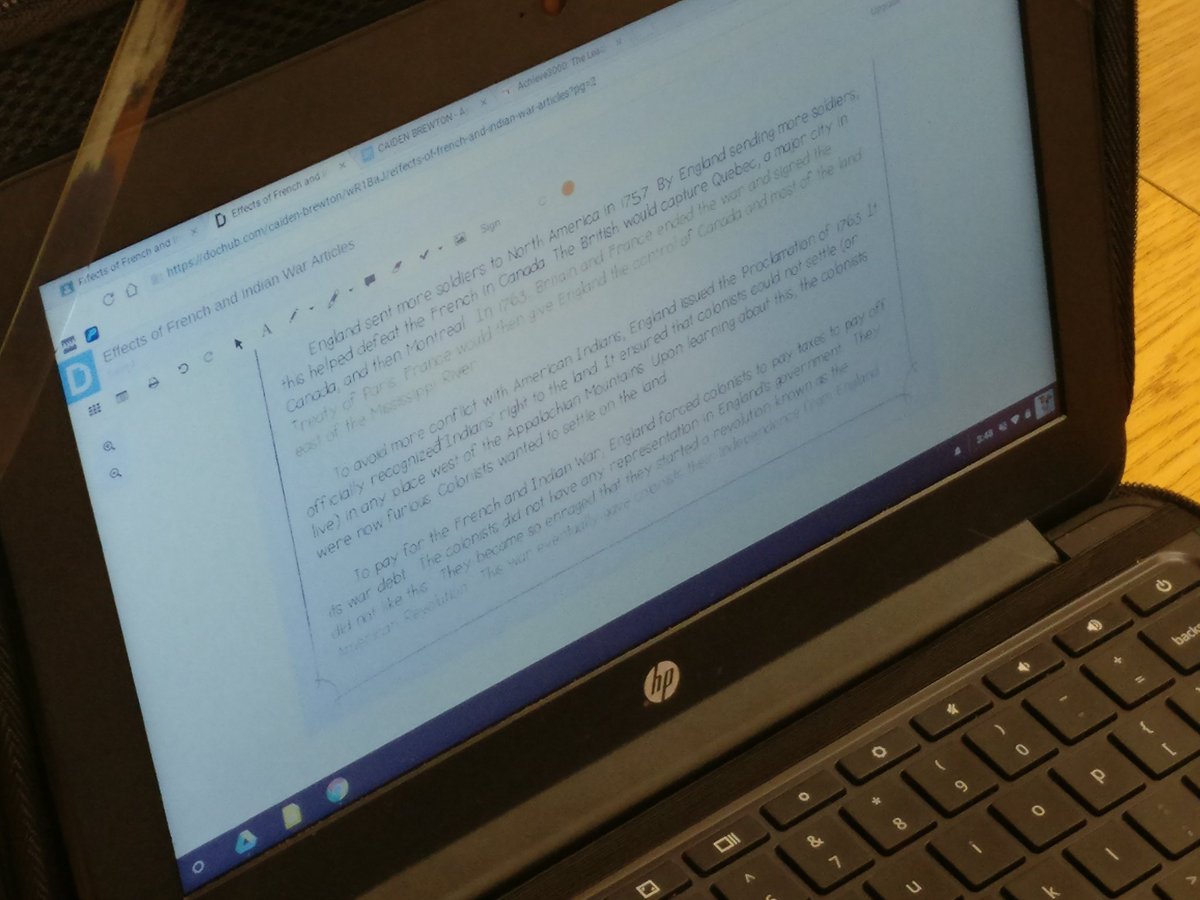 mr_pdayala's tweet image. Using #dochub to highlight important details in the text that feed into the effects of the French and Indian War . My kids came to the conclusion that England was super lame and deserved to be revolted against. Let&apos;s see how/if thoughts change over the next few classes. #pamsSS6