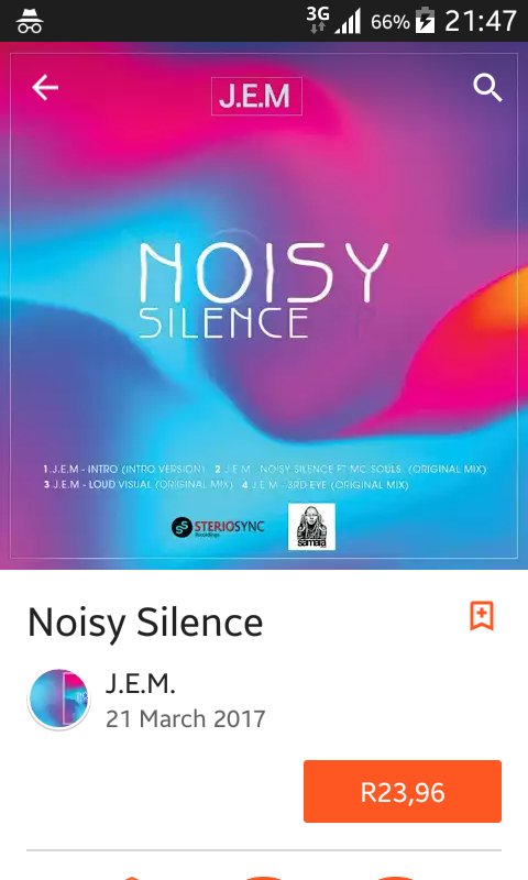 SterioSyncRec's tweet image. One of Sterio Sync Recordings projects for 2017 is a 4 track EP, produced by J.E.M tittled #NoisySilence. Its available on @GooglePlayMusic #deephouse #SS