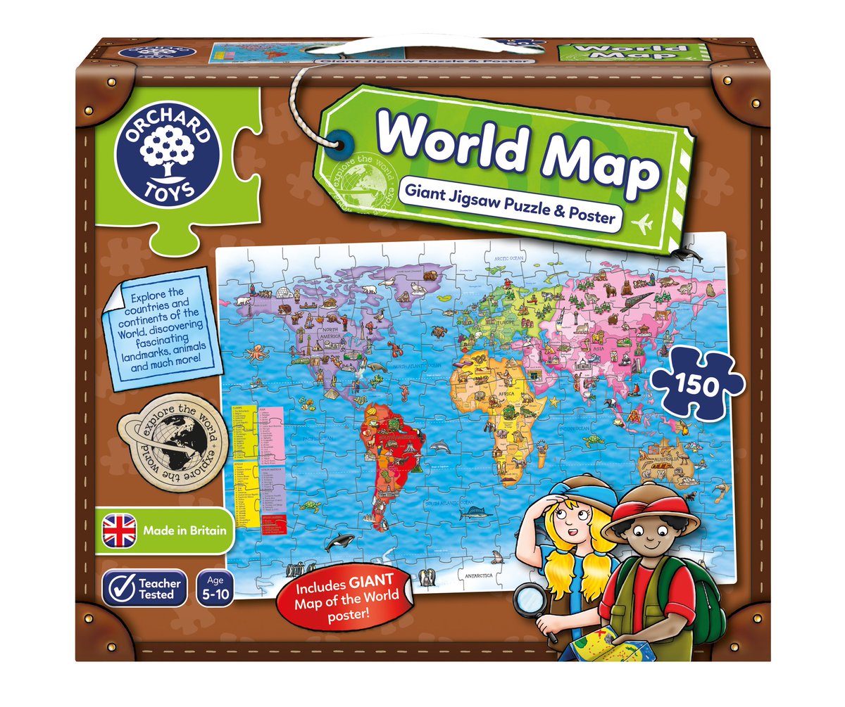 OrchardToys's tweet photo. 🎁 Christmas #Giveaway Day 7 - #WIN World Map puzzle! To be in with a chance of winning this challenging 150-piece geography puzzle, please follow, like &amp; RT this post #Competition 🎁 https://t.co/bqs056ykK9