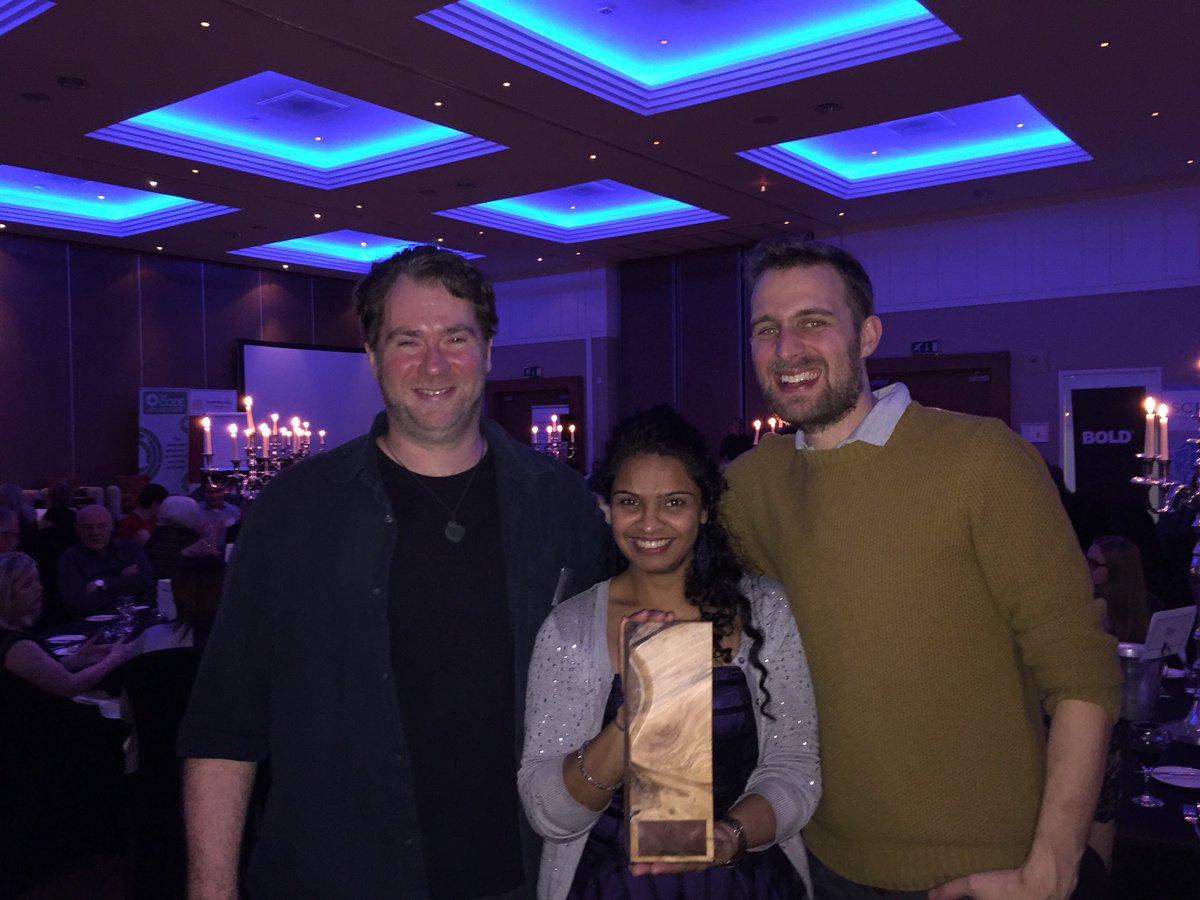 SENScot's tweet photo. Huge congratulations to Tom Binns (@Glapianocity), Pasna Sallis (@weekendwowfacto) and Robbie Norval (@lingoflamingo1) for sharing the #SocEntConf17 Dragons’ Den £5,000 prize. What an event. Worthy joint winners! 💃🔥🍾🍻🎉 https://t.co/jp2cI9qouI
