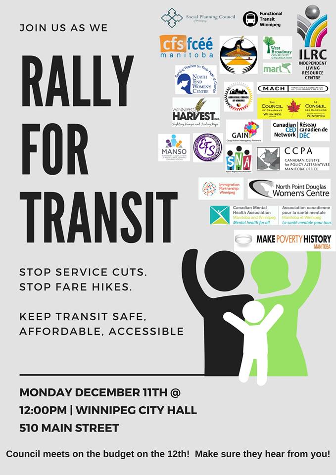 CFSMB's tweet image. Join us on DEC 11 @ Noon - City Hall to tell City Council to #StopTheCuts &amp;amp; #InvestinPublicTransit