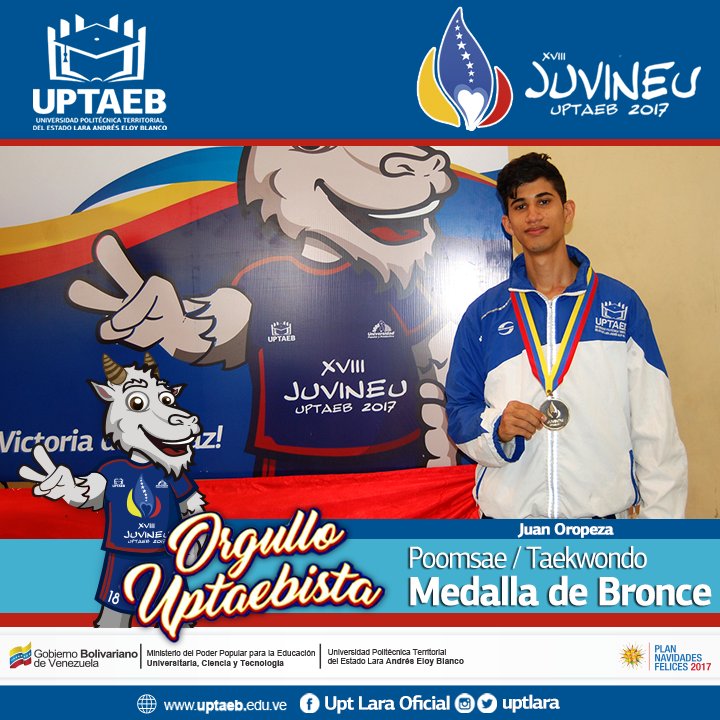 uptlara's tweet photo. Emocionados estamos los #Uptaebistas por las #Medallas logradas en los #Juvineu2017  ¡Arriba la #Uptaeb! #OrgulloUptaebista https://t.co/R07IH9Oqtw