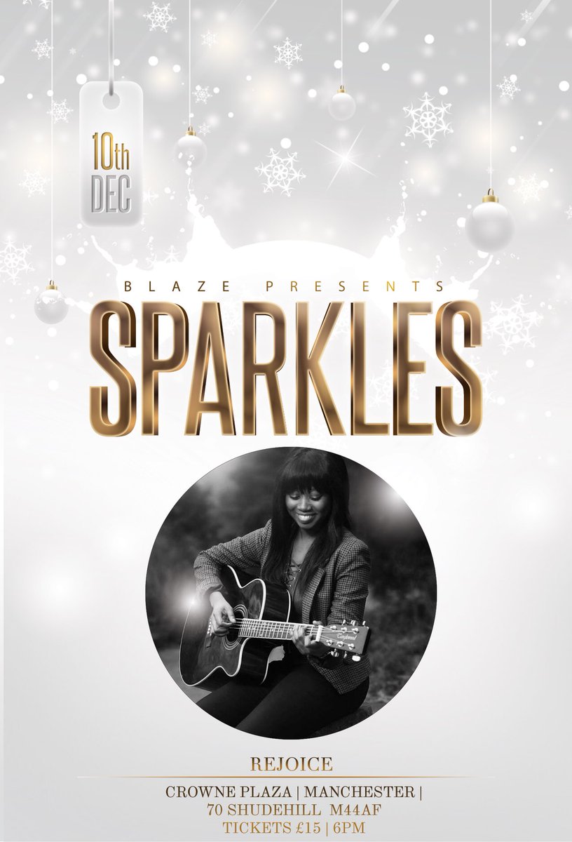 Blaze_JCM's tweet photo. What’s a ball without live entertainment? 
Introducing one of your headline acts for the evening; @rejoicetmusic 
Don’t wish you were there, make sure you’re there. Tickets available now

#Sparkles #christmasparty #Manchesterevents #students https://t.co/bRhvoek94k