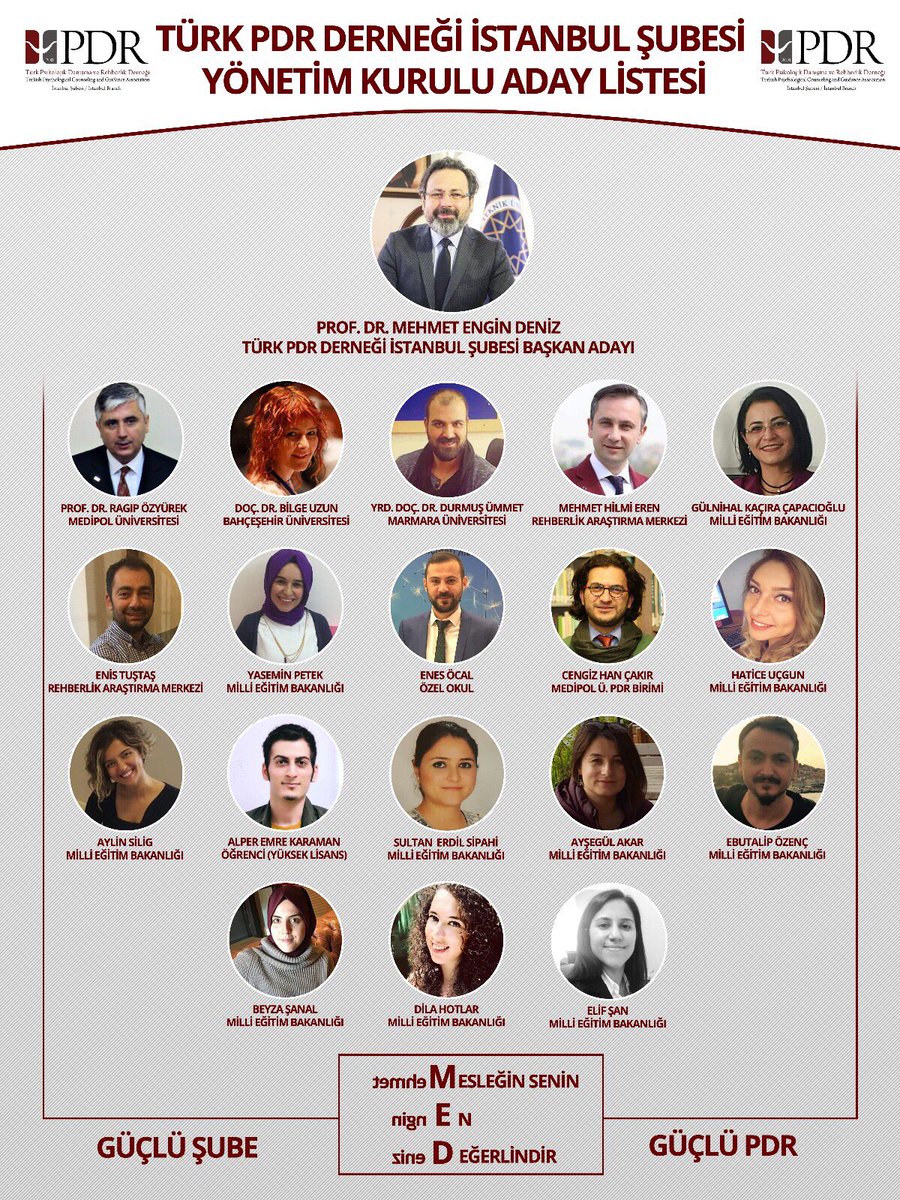 Genç ve dinamik bir ekiple, birlikteliğin gücüne inanarak çıktığımız bu yolda, siz değerli meslektaşlarımızı 9 Aralık Cumartesi saat 14'te  Bahçeşehir Üniversitesi Beşiktaş kampüsünde yapılacak genel  kurula davet ediyoruz.
#GüçlüŞubeGüçlüPDR