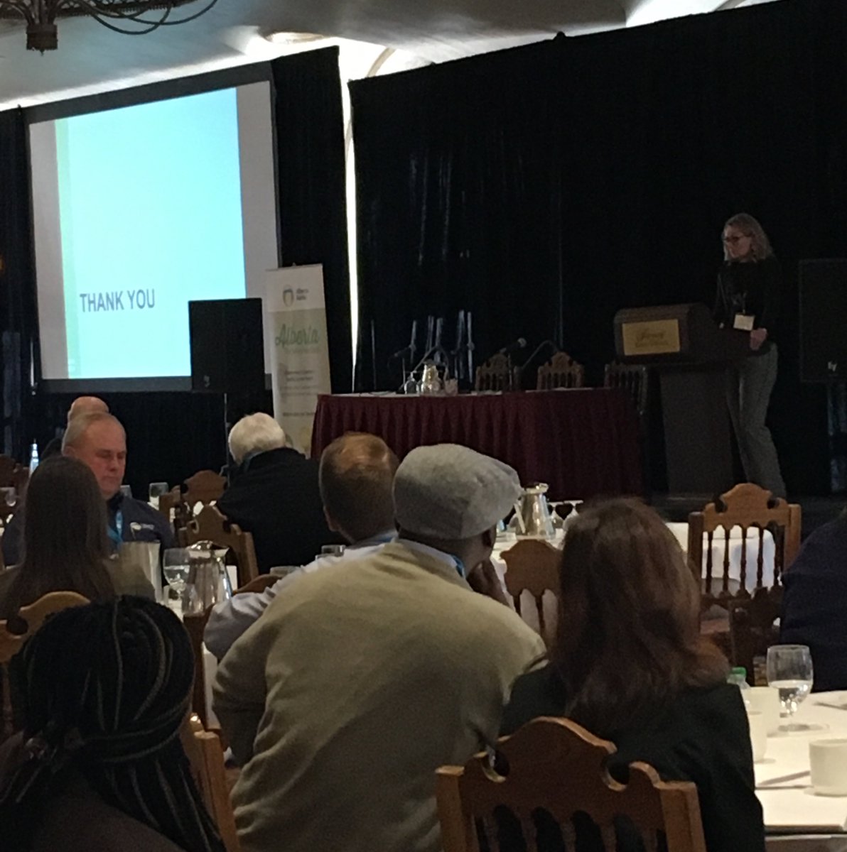 ProvenSeed's tweet photo. Holly Mayer of AAFC giving an update from the Federal Government on funding to #cdnag at the #barleysummit https://t.co/9IaaCl4mb9