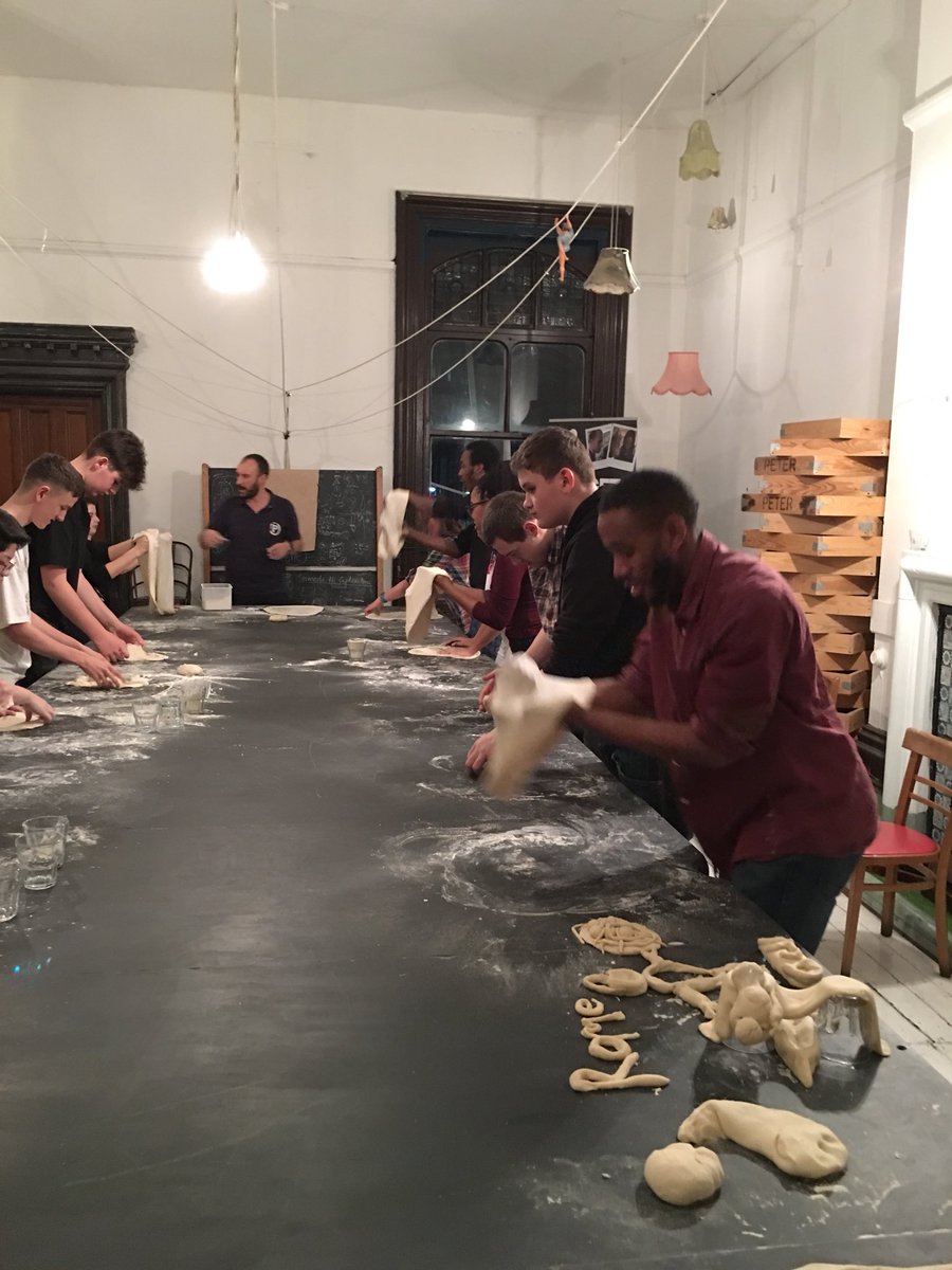MOVEcharity's tweet photo. Had such a fabulous time at @PeterPizzeria making workshop tonight. Learnt so much. Thank you to Bruno for being our host #cookagainstcancer https://t.co/HDLgR1IP4w