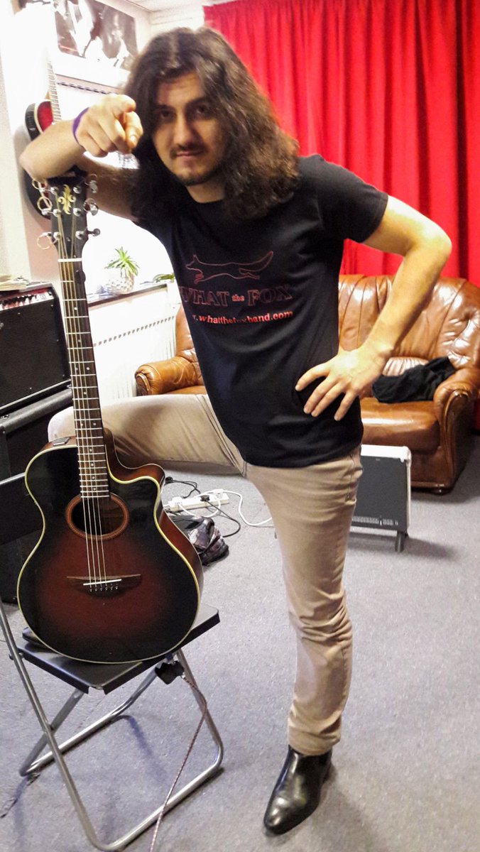 Band_WhatTheFox's tweet photo. Tshirts! Modelled by Florin #WtF #newmusic #acousticband https://t.co/fB9EeH0LYg
