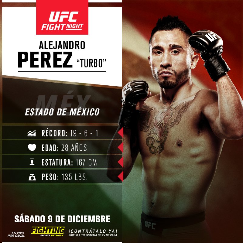 ¡Este sábado! Apoya a <a href="/TurboperezUFC/">TURBO</a>  en su pelea en #UFCFresno. Vívelo en #FightingSportsNetwork 😀👊