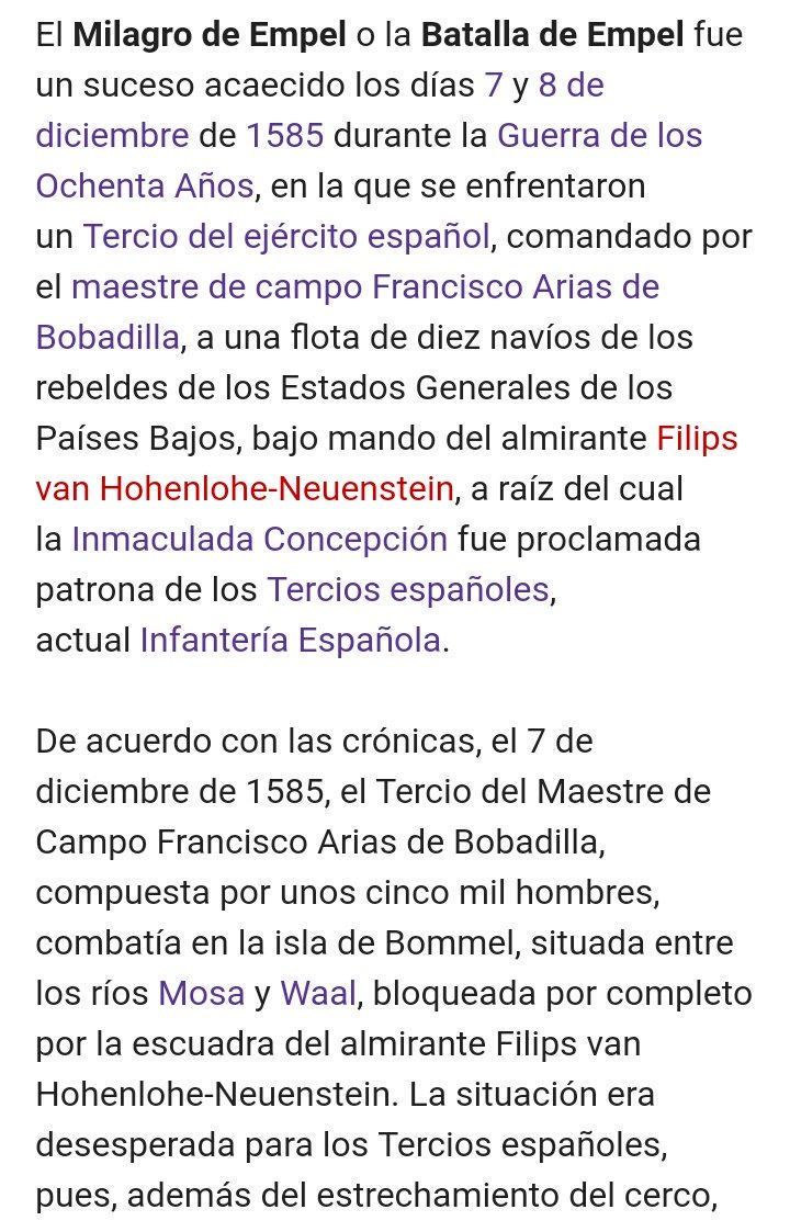 MasRazonqUnSant's tweet photo. Feliz día de la #InmaculadaConcepción

Patrona de los #Tercios

de la #Infantería

y de #España

Aquí podéis saber por qué y la maravillosa historia del #MilagrodeEmpel

RT para que toda España sepa por qué el día de la #Inmaculada es fiesta, todo empezó en #Empel https://t.co/vzSCMr5Bhp