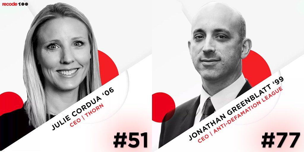 KelloggSchool's tweet image. Congrats to @JGreenblattADL and @juliecordua! These two Kellogg Alumni made @Recode ’s list of the top 100 people who mattered this year in tech, business and media.

Learn more about the impact they’ve made and read the full #Recode100 list here: kell.gg/Recode100