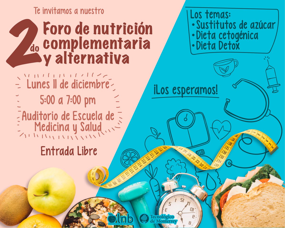 lnb_gdl's tweet photo. Los mitos entorno a la nutrición, deben ser resueltos por los profesionales. Los esperamos este lunes 11 de diciembre. ¡Entrada libre! #TecSalud https://t.co/PTOaHYGnef