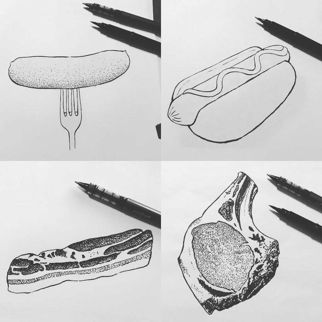 MarketingFarms's tweet photo. Working on my pork marketing. If I am a farmer and an artist does that make me a fartist? #fartist #penandink #foodporn https://t.co/f5NR5YPI0G https://t.co/NPSwvSQ1BL