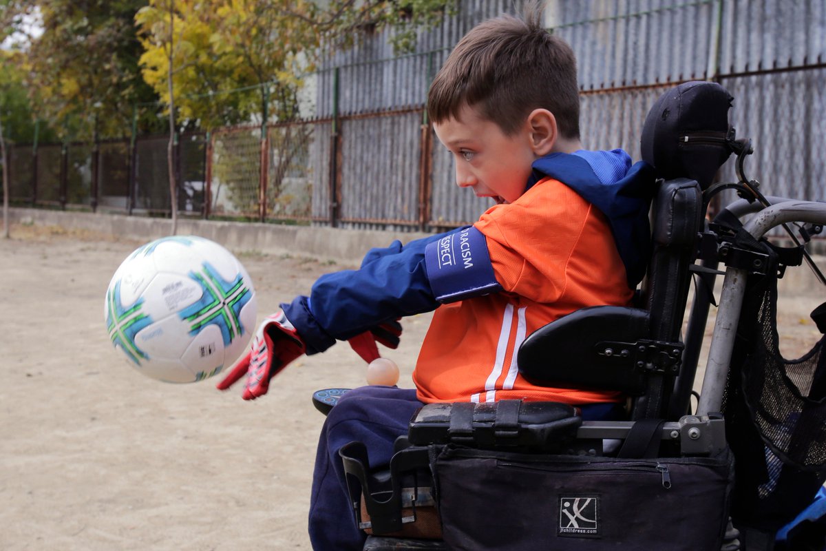 "Football is everything in my life. I play it everywhere. I have a muscular disease, which means I can't walk, but I want to tell the world that everyone is equal and that people with disabilities can play football too."

Jane Velkovski, Skopje 🇲🇰 #EqualGame