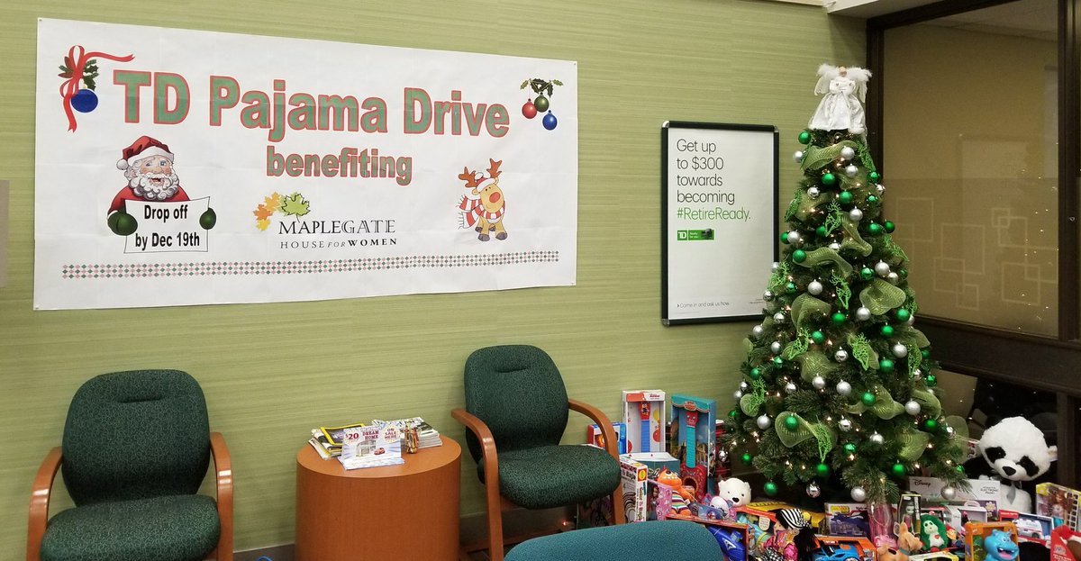 JordanManalo_TD's tweet photo. Did you ever think that pajamas were a luxury? They are!
Come by your community TD Canada Trust in Elliot Lake to donate pajamas by December 19th. All donations in support of the Maple Gate, Elliot Lake Women's Home.
🎅🎅🎅
#maplegate #giveback #ChristmasSpirit @DeniseCH_TD https://t.co/gLpzMRX3ue