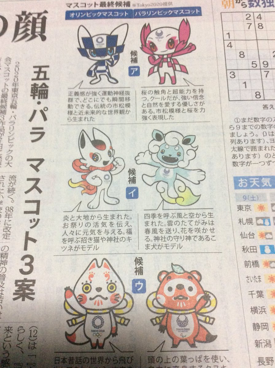 きょんた 東京オリンピック パラリンピックのマスコット候補ポケモンテイスト入ってるな からの こんのすけ ってなっています