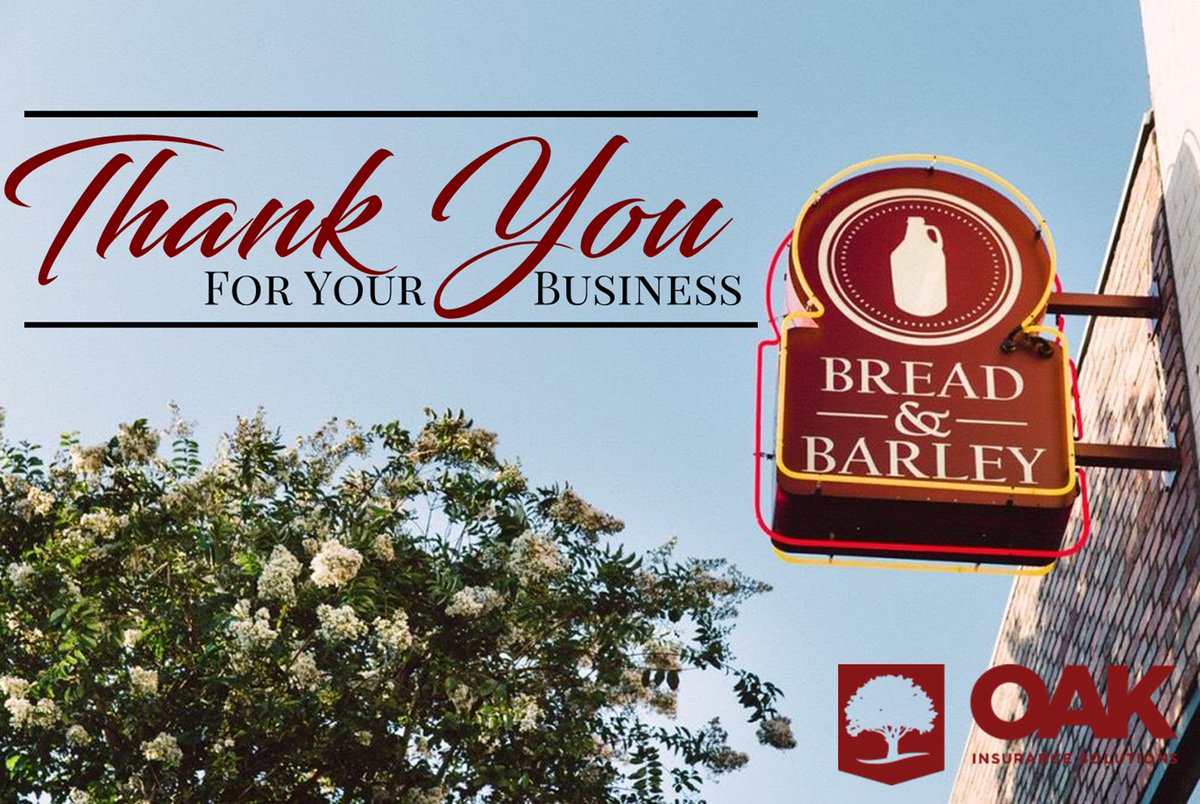 Oak_Insurance's tweet photo. Thank You @breadandbarley for giving us the opportunity to reduce your annual insurance premiums by more than 50% & switching to a more comprehensive policy tailored for a gastropub restaurant. WE HELPED BREAD & BARLEY AND WE CAN HELP YOU TOO! #SaveWithOak https://t.co/OzODKto4G7 https://t.co/4oUU3UTvcE