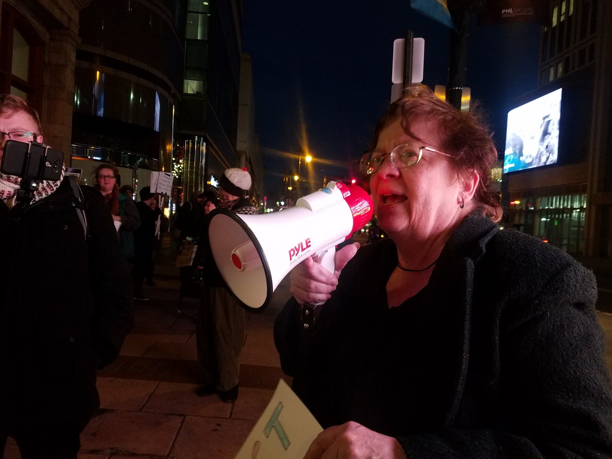 phillywerise's tweet photo. Audrey, librarian: "Fought my whole life for our right to communicate!" #whosenet #ournet #StopTheFCC #phillyresistance https://t.co/UKcRup4Nx6