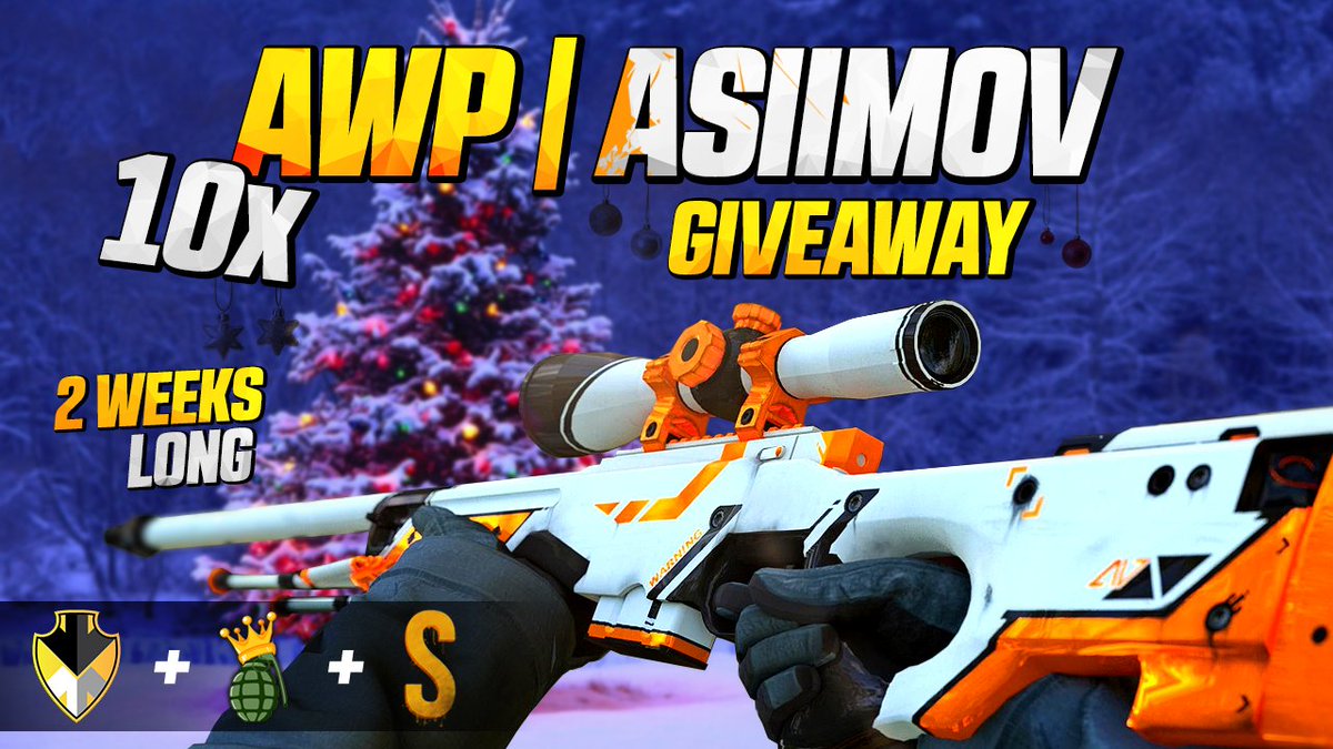 TradeSkinsFast's tweet photo. 🎄🎁10 AWP | ASIIMOVS 🎁🎄

✅ENTER:  https://t.co/bPDuunBKoV …

✅VISIT: https://t.co/tmvWPKcFyF 

✅Retweet

✅Follow 

✅TAG 2 Friends

🔥ENDS IN 2 WEEKS🔥 https://t.co/QHYSOI2Iad