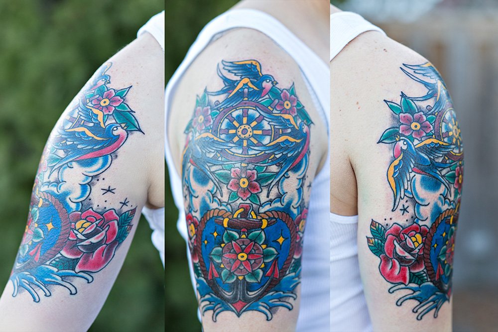 theROstudio's tweet photo. Nautical Traditional Sleeve #albertaartist #bcartist #bright_and_bold #canadianartist #canadiantattooartist #canadiantraditional #goodguyssupply #lethbridgetattooartist #nectarfine #oldlines #rocurranartist #therostudio #traditionalartist #traditionaltatto https://t.co/YlEneYJy04 https://t.co/uCgpAF8sDl