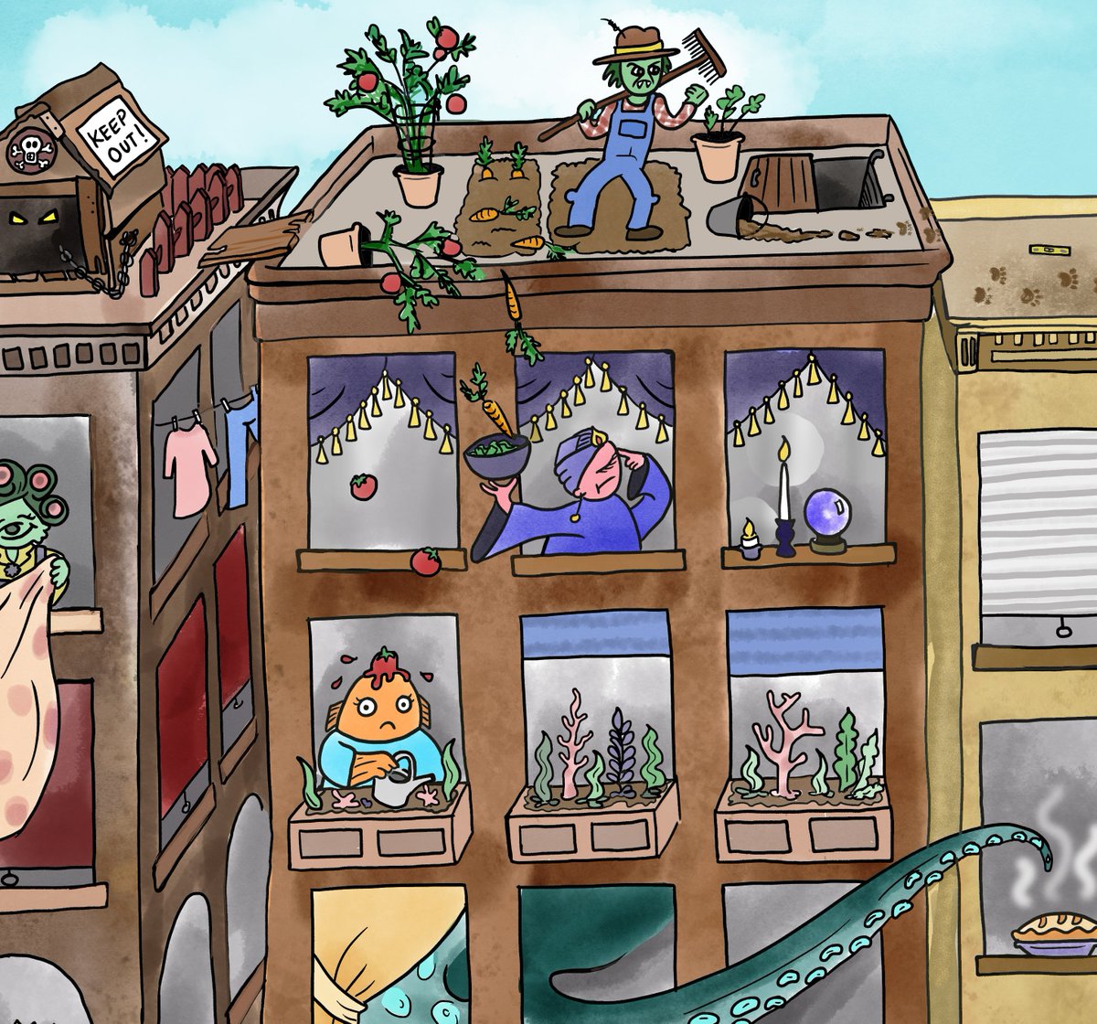 ErinBoe's tweet photo. Princess Pondscum has broken her royal throne, and now it's up to Harold Hampton, the famous space plumber, to fix it before her big birthday bash. It's "Where's Waldo" meets "Futurama" in this hilarious sci-fi #PB with plenty to search &amp; find on each page. #PitMad #AD #F #H #SF https://t.co/Su4jIUCBk7