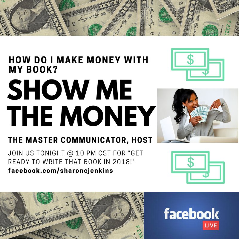 Sharon_Jenkins's tweet photo. #showmethemoney #writethatbookin2018 #authors #authorsofinstagram #themastercommunicator #facebooklive @facebook.com/sharoncjenkins #author #bookstagram #booksofinstagram #booklover #book https://t.co/QnGv9z55Rh