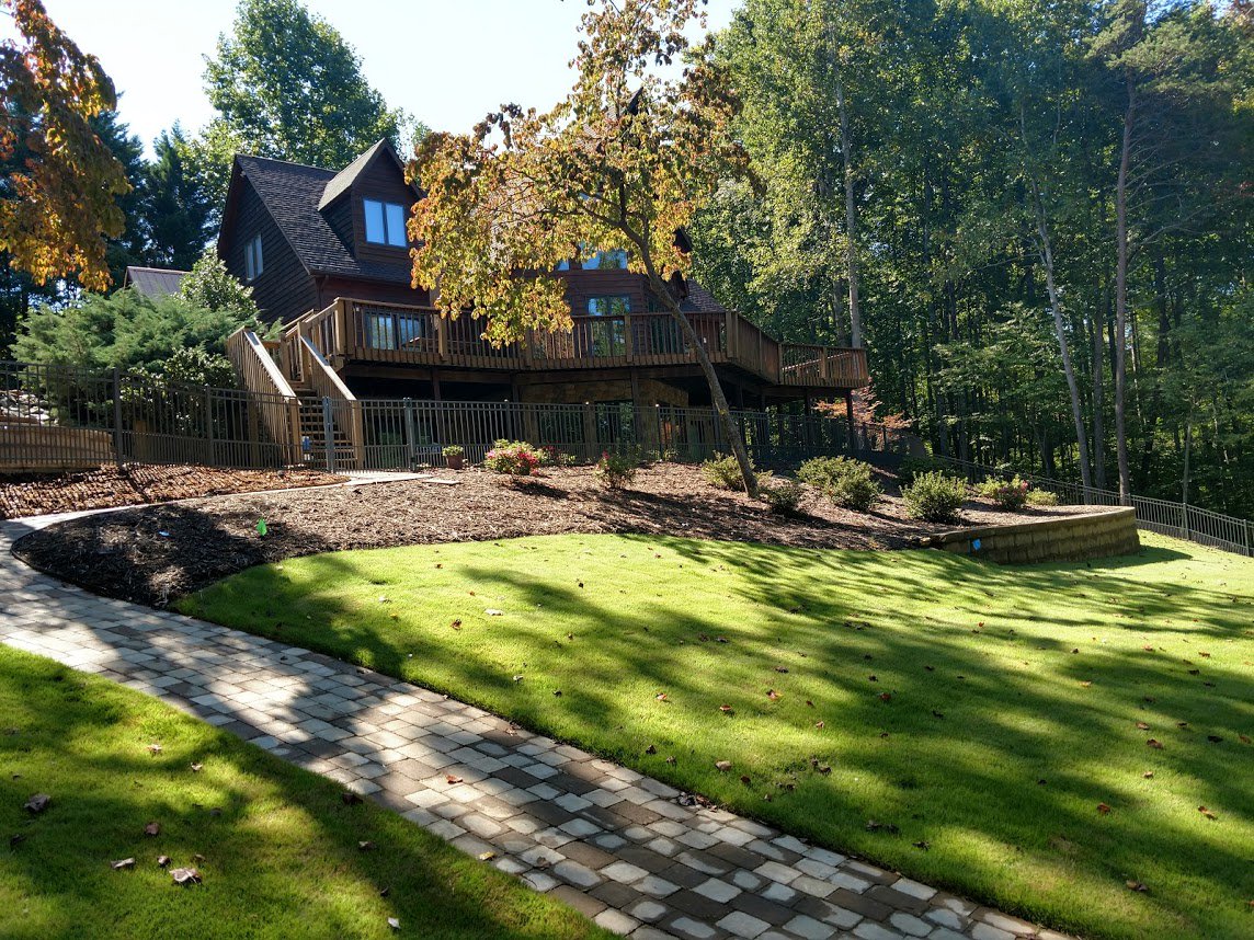 Did you know that we install aluminum fencing? Check out this beautiful bronze aluminum project we did at Smith Mountain Lake!
