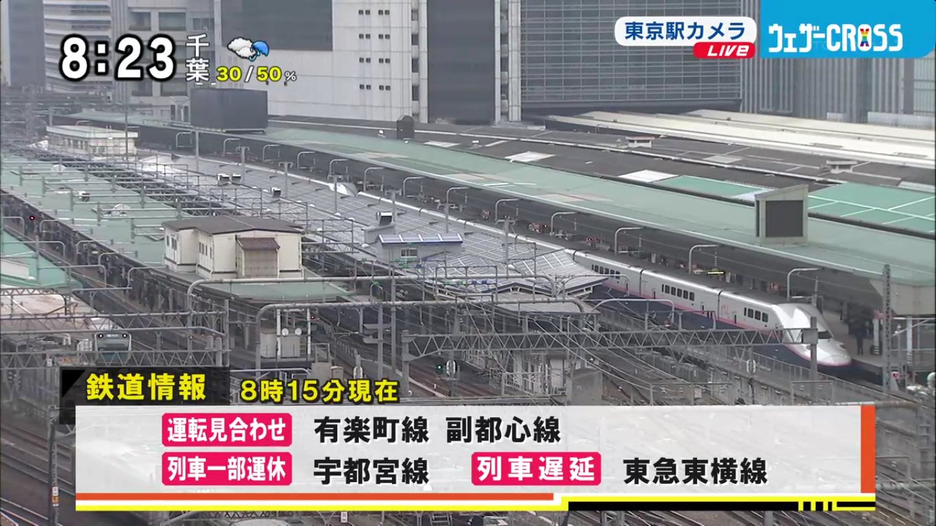 画像 鉄道情報 8時15分現在 運転見合わせ 東京メトロ有楽町線 東京メトロ副都心線列車一部運休 jr宇都宮線列車遅延 東急東横線 遅延情報 エムキャス モニク まとめダネ