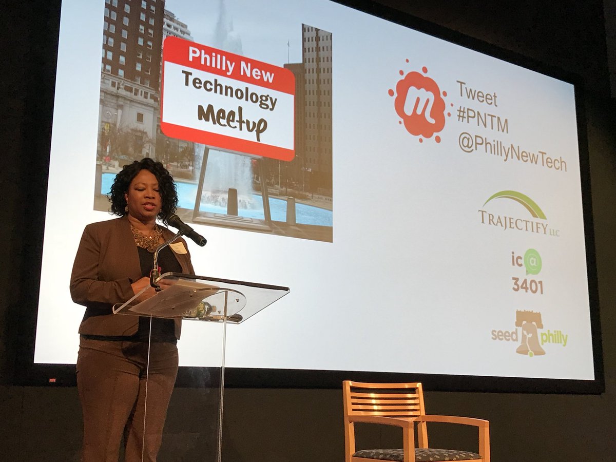 .@Darla_TechLife talking about tech - the great equalizer as the new Executive Director <a href="/PhillyNewTech/">PHL New Tech Meetup</a>. <a href="/whyy/">WHYY</a>