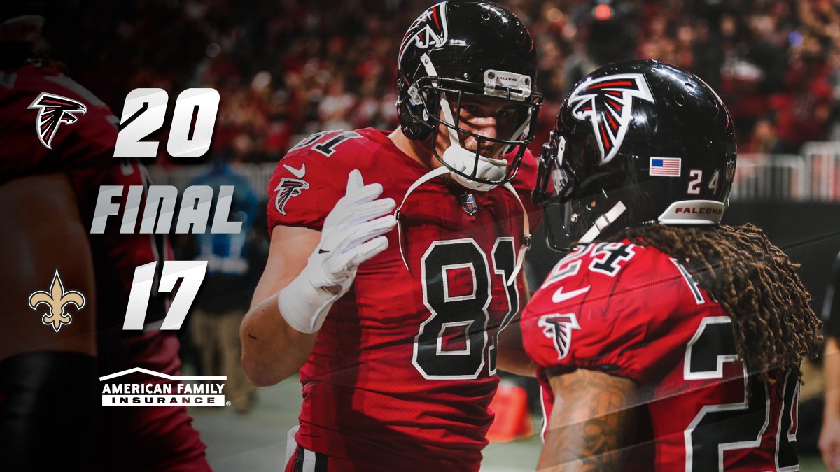 AtlantaFalcons's tweet photo. 8-5. 

THREE TO GO. 

#InBrotherhood https://t.co/StTuqdzSki