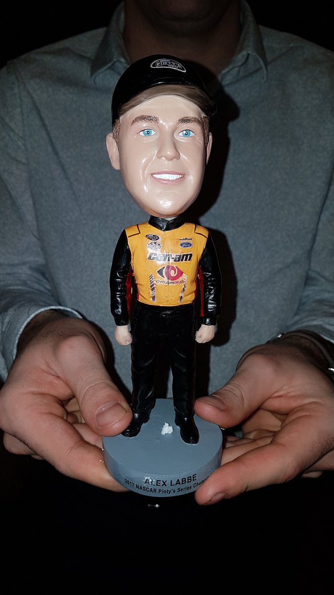 Pinty's (@pintysfoods) on Twitter photo @AlexLabbe32 receives the traditional #ChampionsBobbleHead from <a href="/joelrobtv/">Joel Robinson</a> at the <a href="/NASCARHomeTrack/">NASCAR_Roots</a> #NASCARAwards Charlotte <a href="/NASCARonTSN/">NASCAR on TSN</a> <a href="/NASCAR/">NASCAR</a> #traditioncontinues @AlexLabbe32 receives the traditional #ChampionsBobbleHead from <a href="/joelrobtv/">Joel Robinson</a> at the <a href="/NASCARHomeTrack/">NASCAR_Roots</a> #NASCARAwards Charlotte <a href="/NASCARonTSN/">NASCAR on TSN</a> <a href="/NASCAR/">NASCAR</a> #traditioncontinues