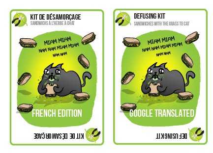 Exploding Kittens on X: Fur the past year we've been translating our cards  into French, Polish, Spanish, Italian, German and more . Unfurtunately  we're having a hard time translating them back to