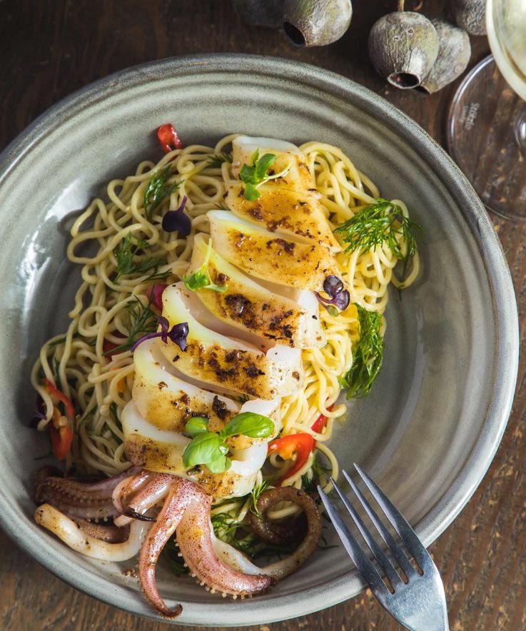 SA Calamari Spaghetti for lunch and dinner tonight for #publicwinedown Kitchen open all day today 🍴 #publiccbd