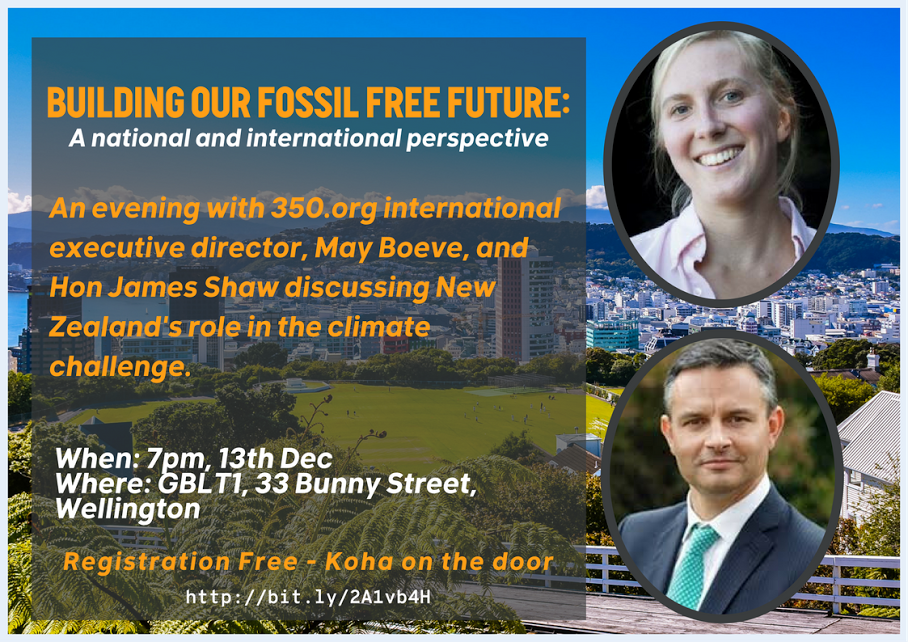 WWFNewZealand's tweet photo. .@MayBoeve, the co-founder and executive director of @350 is speaking in Wellington next week with @350nz - along with the new Minister for #Climate Change @jamespeshaw. 

Seating will be limited, so don't forget to register >>> https://t.co/JKmVSSlj6l https://t.co/L24HNEG8z9