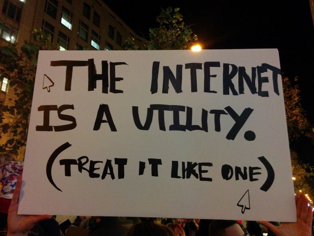 ChuaBernice's tweet photo. Some of the creative signs at #BattleForTheNet #DefendNetNeutrality #NetNeutrality #NetNeutralityProtests. This one it's by @microw4v. https://t.co/q9g8rYmxkY