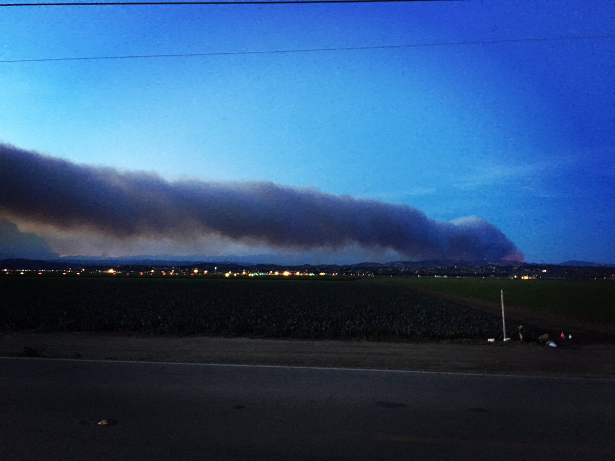 View of #ThomasFire #hotspot from <a href="/csuci/">CSU Channel Islands</a>