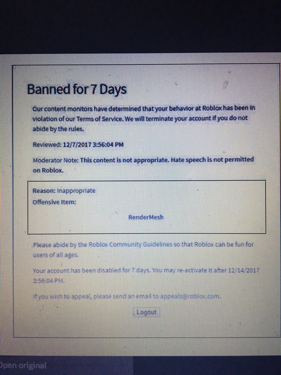 Timeparadox's tweet image. One of my good friend got banned for seven days for import ichigo’s sword. Roblox moderation is a joke.@greenlegocats @Roblox