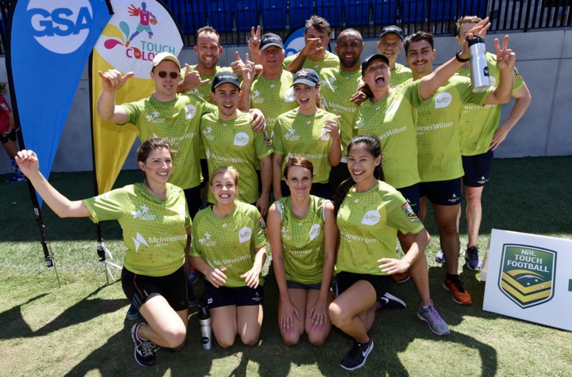 Team <a href="/McInnesWilson/">McInnesWilsonLawyers</a> at #TouchofColour17 - supporting the wonderful work of @KidsXpressLife