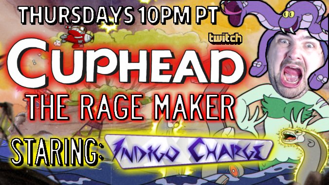 IndigoCharge's tweet image. CUPHEAD at 10PM PT!!!!!! We are so close and I'm so excited! Less than 3 hours! #FeelTheRage #IndigoChargers #Cuphead