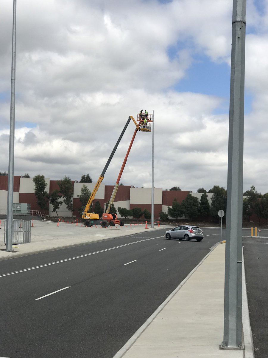 ngelectrical's tweet photo. Car park lights going up at Melbourne Markets. LED upgrade will be complete next week https://t.co/PcY7KPYuPY