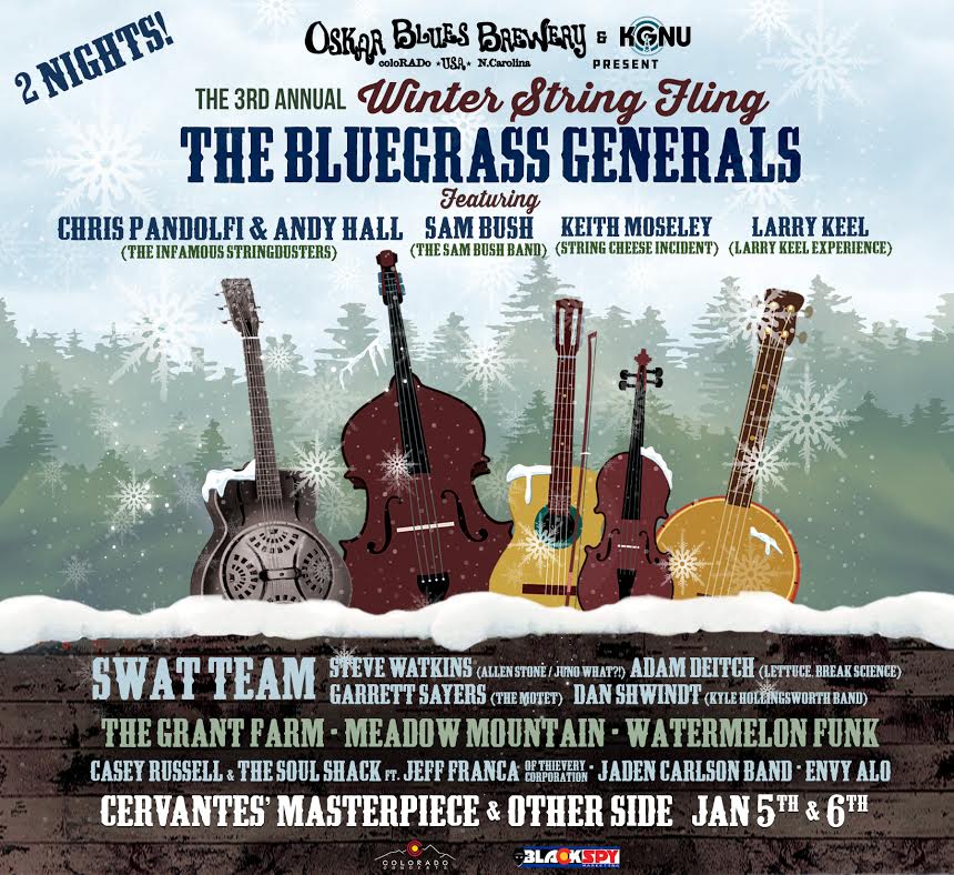 CervantesDenver's tweet photo. @oskarblues &amp; @KGNU Present 2 Nights of #BluegrassGenerals with #MeadowMountain, #WatermelonFunk and @JadenCarlson Band on Fri, Jan 5th &amp; with #TheGrantFarm, #CaseyRussellAndTheSoulShack and @EnvyAlo on Sat, Jan 6th.
Supported by @behippy1, @ColoradoConcert &amp; @Blackspy_promo https://t.co/UjOZ27zagb