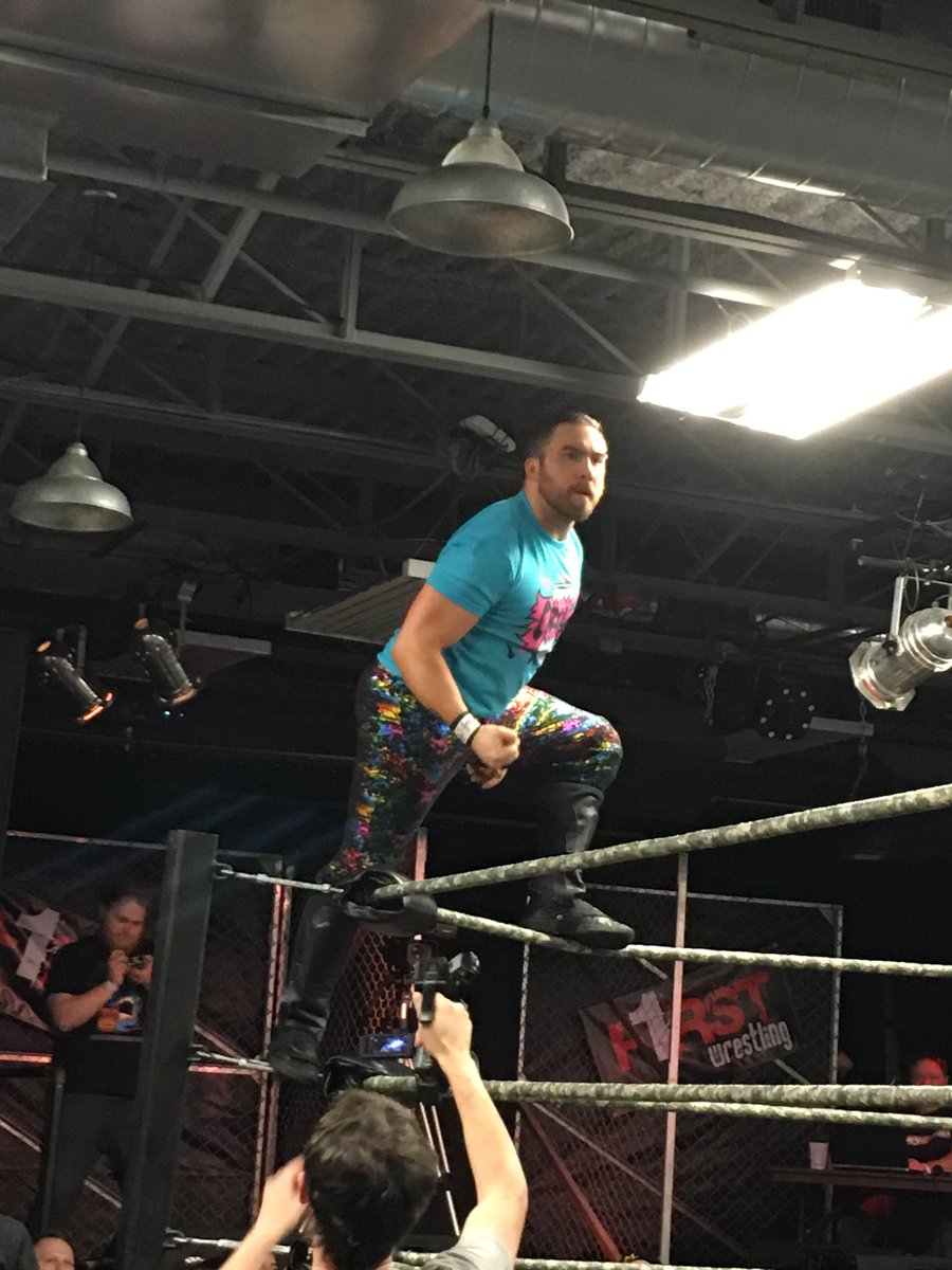 Subrec's tweet photo. Opening #F1RSTwrestlingLIVE match is 6 way with @cruzshakalaka over @Thunderfrogger @thescottstory @real_giant #FilthKing @TheWildestCat https://t.co/sJtKlazXIc