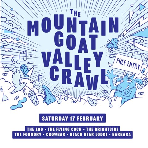 35 bands, 7 stages, 1 incredible night of live music. 
The Mountain Goat Valley Crawl is back for 2018!

#MountainGoatValleyCrawl #ValleyCrawl2018

WWW./events/1355546101213604/