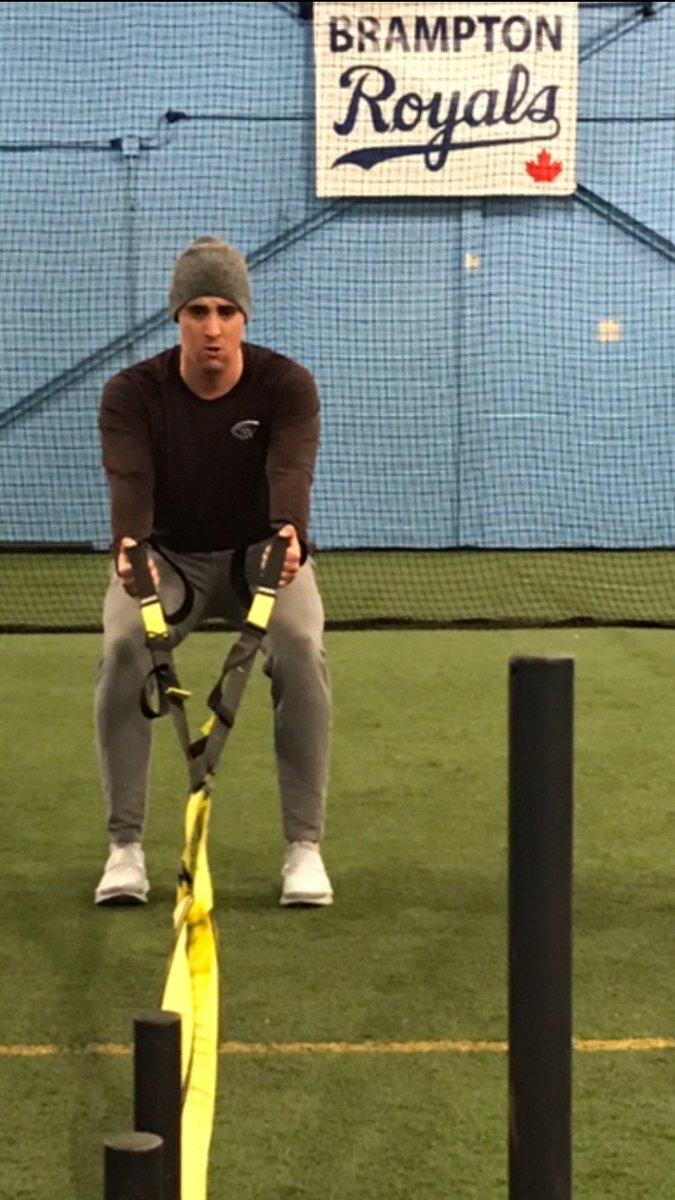 BallMechanic's tweet photo. Pretty cool who you might find working out at @upperdeckbaseba with @ProStrengthCa . Honoured to have @A_Sanch41 working out of our facility https://t.co/f9BDXvqClj