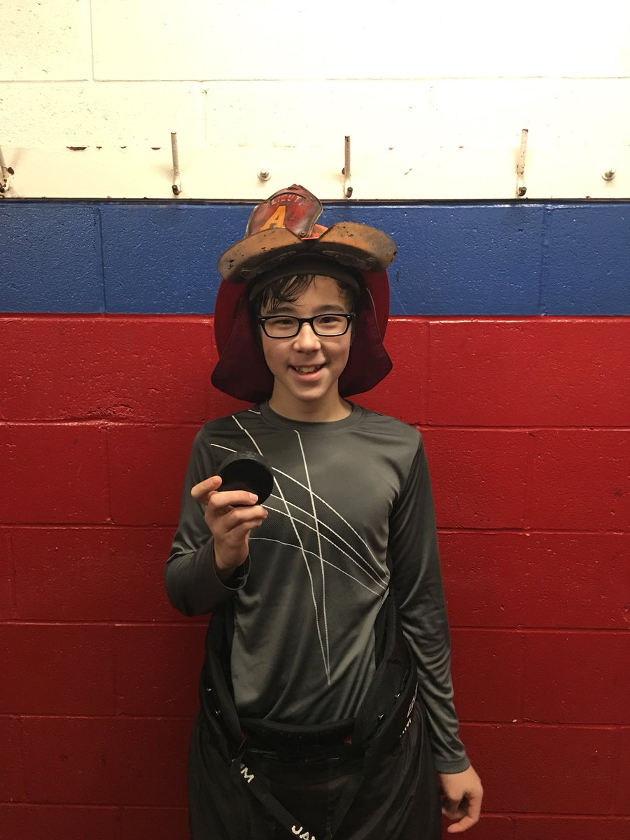 AGAWAMHOCKEY's tweet photo. Couple of firsts tonight for #AHSPuck. DK with his first goal (and winner of the helmet); MD for netting his first goal; MP for delivering his first varsity win in net. Congrats and keep it rolling. https://t.co/WBVii1QWjs