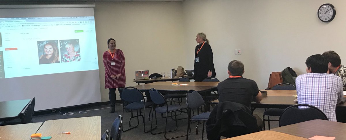 VirtualScholars's tweet photo. Congrats VS Teachers: Lisa & Elizabeth! Their presentation at #BeyondDevices @ ClackamasESD wove in course design, program guidelines &student-centered teaching & learning. Flexibility made more friendly w/ #CanvasLMS. @ElizabethTEllis @lisabloompdx @HartelFacts @Super_GGuerrero https://t.co/XHLHpxXYJ5