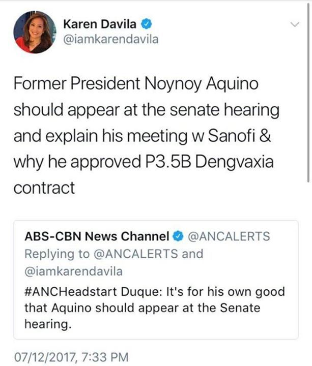 ThinkingPinoyPH's tweet photo. Good job, @iamkarendavila! #DengGate https://t.co/5FiOmwf5PI https://t.co/9aJr4myet2
